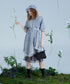 Washed Denim Belted Flare Dress